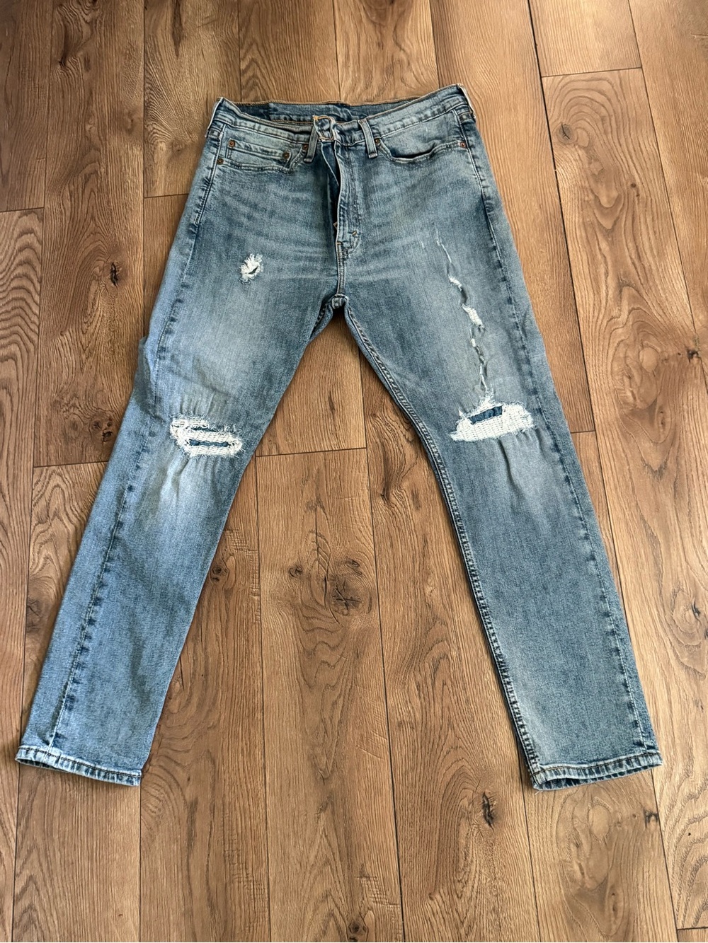 Levi's Slim Straight Distressed Light Blue Jeans